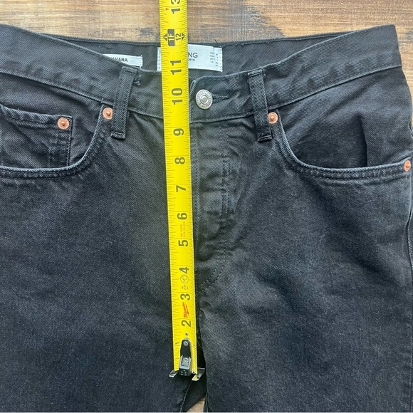 MNG Havana Women’s Black High Rise Straight Leg Button Fly Jeans Frayed Hem Sz 4 - Picture 4 of 10